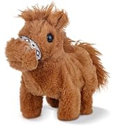 Comnonage Walking Pony Toy, Interactive Horse Plush Toy Stuffed Animal with Sound Shaking Tail, 7...