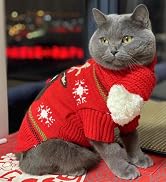 TENGZHI Dog Christmas Sweater Vest Puppy Reindeer Costume Cat Knitted Ugly Sweater Cute Pet Dachs...