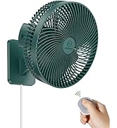 LEMOISTAR 10 Inch Wall Mounted Fan with Remote, AC/DC(12V), 90°Oscillating, High Velocity 4 Speed...