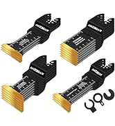AMZBSAW 18 PCS Titanium Oscillating Tool Blade Metal Cutting, 4 Types Professional Oscillating Sa...