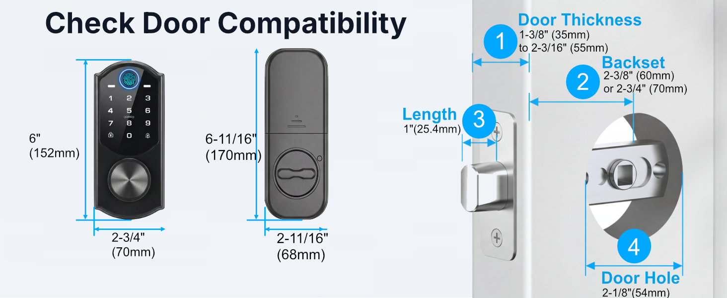 Check Door Compatibility Thickness Backset Standard Hole Size