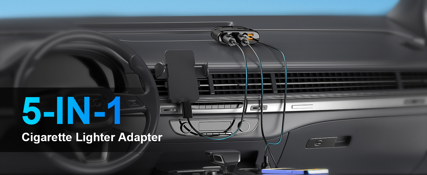 5 IN 1 Cigarette Lighter Adapter