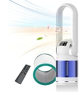 HEATIT Spacer Heater Bladeless Fan with Remote and Air Purifier Tower Fan 80° Oscillating with 8 ...