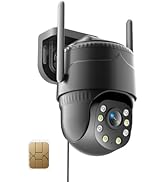 KKB 4G LTE Cellular Security Camera, No WiFi Security Cameras 24/7 Recording, Wired Cellular Cam ...