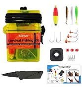 LoDinpo Mini Survival Fishing Kit Small Emergency Fishing Gear Box Pocket Fishing Tackle Travel F...