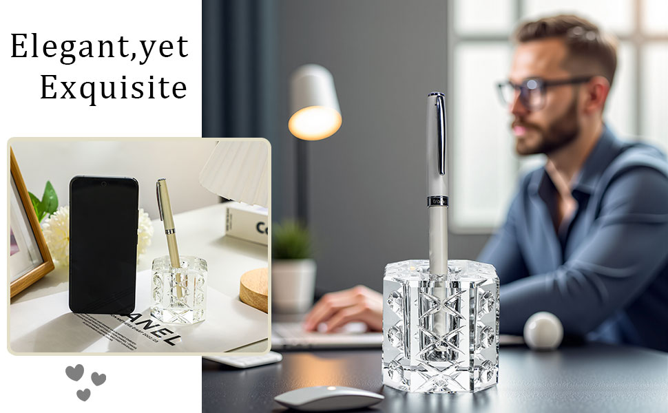 Crystal Single Pen Holder for Desk