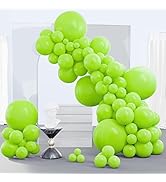 PartyWoo Green Balloons, 140 pcs Lime Green Balloons Different Sizes Pack of 18 Inch 12 Inch 10 I...