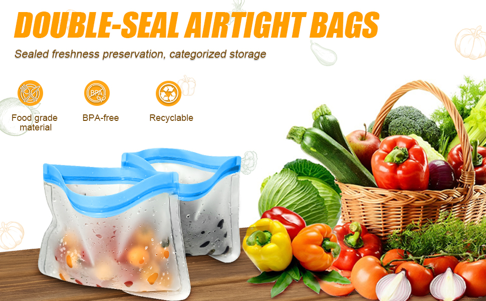 Reusable Silicone Food Storage Bags