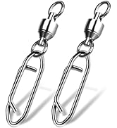 9KM DWLIFE Fishing Swivels &amp; Quick-Change Clips 25Pcs Pro Saltwater 360° Spin Stainless Steel Sna...