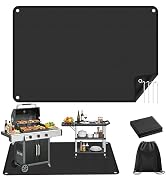 HE-SANQI Outdoor Grill Mat 48x30 Inch, Protects Deck Grass from Grease Sparks, Heat Resistant Dri...