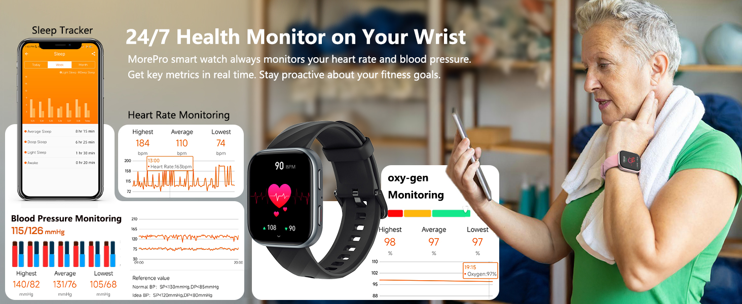 heart rate monitor watch for men women