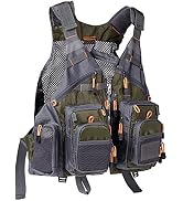 BASSDASH Strap Fishing Vest Adjustable for Men and Women, for Fly Bass Fishing and Outdoor Activi...