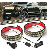 Nilight 2PCS 24 inch Truck Grille Strobe Lights Strip 384 LED Emergency Light Amber White Flexibl...