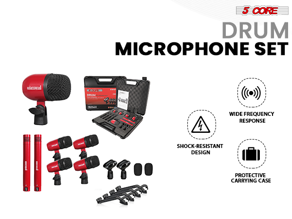 drum mic kit drum microphone set 7 piece drum set drum mic set recording studio kit percussion mic