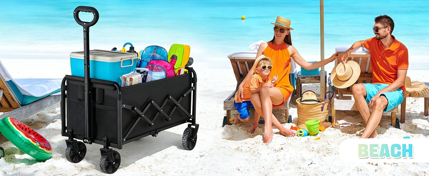 Collapsible Wagon Cart with Wheels Foldable