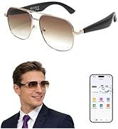 SIHUADON Bluetooth Sunglasses for Men, AI Smart Glasses with Open-Ear Speakers for Music &amp; Calls,...