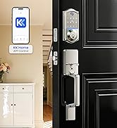 Veise VE017-D Fingerprint Smart Front Door Lock Set, App Control, 7-in-1 Keyless Entry Deadbolt w...