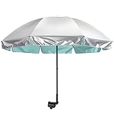 G4Free UPF 50+ Universal Clamp On Umbrella Adjustable Outdoor UV Protection Beach Chair Umbrella ...