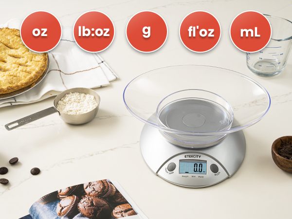 The scale can support 5 units for conversion with one button press