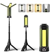 Mlogiroa Rechargeable Camping Light with Stand: Cordless Work Light Kit 3 Page Head 500/1000/2000...