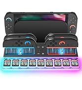 JZW-SHOP Charging Station Compatible with Switch 2 Joy- Con, Up to 4 Controllers, with 7 Color RG...