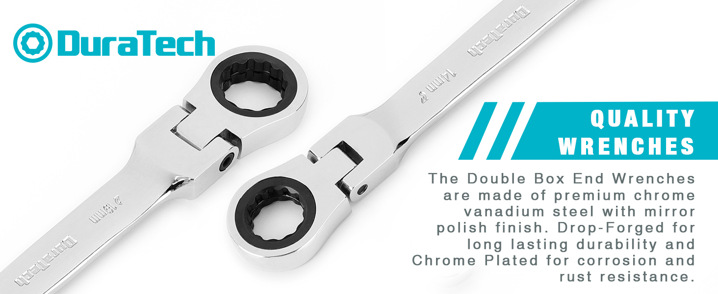 7-in-1 flexible head ratchet wrench set is made of high quality chrome vanadium steel