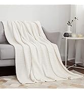 MIULEE White Throw Blanket Flannel Fleece Velvet Plush Bed Blanket as Bedspread/Coverlet/Bed Cove...