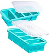 Souper Cubes 1 Cup Silicone Freezer Molds with Lids - Soup Cubes with Steel Reinforced Rim - Perf...
