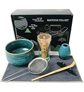 AIYICIII Japanese Matcha Tea Set(7pcs),Matcha Bowl And Whisk Set,Whisk Holder, Matcha Powder Sift...