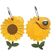 ZOUITY Cute Leather Luggage Tag Holder with Airtag Case Set,Hidden Compartment for AirTag Travel ...