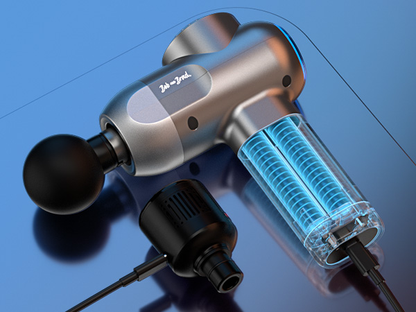 massage gun with heat and cold head