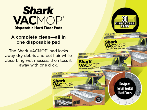 SHARK VACMOP Disposable Hard Floor Pads clean disposable pad away dry debris and pet hair