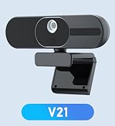 4K Webcam with Speaker and 4 AI Noise-Cancelling Mics, Wide Angle PC Cameras with Remote, Auto Fo...