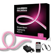 Galgreen Neon Rope Lights, 16.4ft Rope Lights with Dimmable Remote and Adapter, Waterproof Flexib...