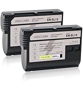 iROCCMIN 2-Pack 2800mAh EN-EL15 EN-EL15C High Capacity Replacement Battery Compatible with Nikon ...