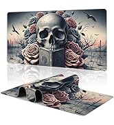 Skull Flower Book Large Mouse Pad Skull Desk Mat for Desktop, Large Gaming Mouse Pad, XXL Desk Pa...