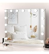 HIEEY Vanity Mirror with Lights, Hollywood Lighted Mirror with 15 Dimmable LED Bulbs, Makeup Mirr...