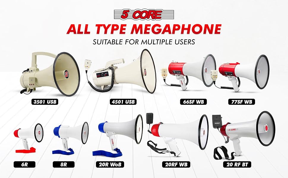 megaphones, bull horns, bull horn loud speaker, horn speaker, megaphone with mic, megaphone speaker