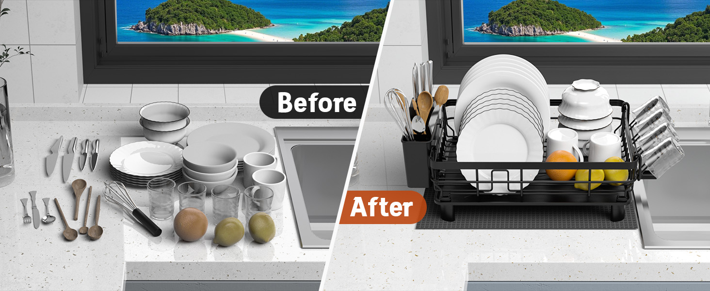 dish drying rack for kitchen counter