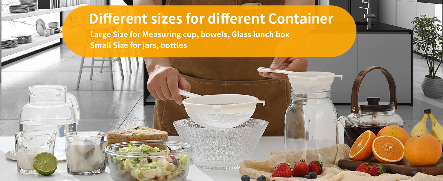 Large Size for Measuring cup, bowels, Glass lunch box Small Size for jars, bottles