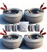 LETONDA 4PCS 100ft/30m Integrated BNC Video Power Cable ext. for Security Cameras, CCTV, Surveill...