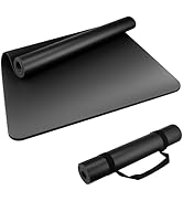 Wimwum Professional PU &amp; Natural Rubber Yoga Mat – Non Slip 5mm Thick Workout Mats for Women &amp; Me...