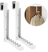 FuyoSegen Over The Door Hooks Hanger Drying Rack, 2 Pack Collapsible Folding Over The Door Organi...