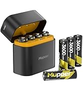 Mupoer AA Rechargeable Batteries with Box,3600mWh Lithium Batteries 8 Count 1.5V,Double A Battery...
