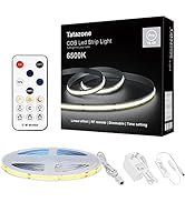 Tatazone White COB Led Strip Light with RF Remote, 16.4ft 6500K Dimmable Bright Daylight White CO...
