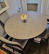 LUSHVIDA Round Waterproof Table Cover Elastic Tablecloth Vinyl Fitted Table Cover Elastic Edged P...