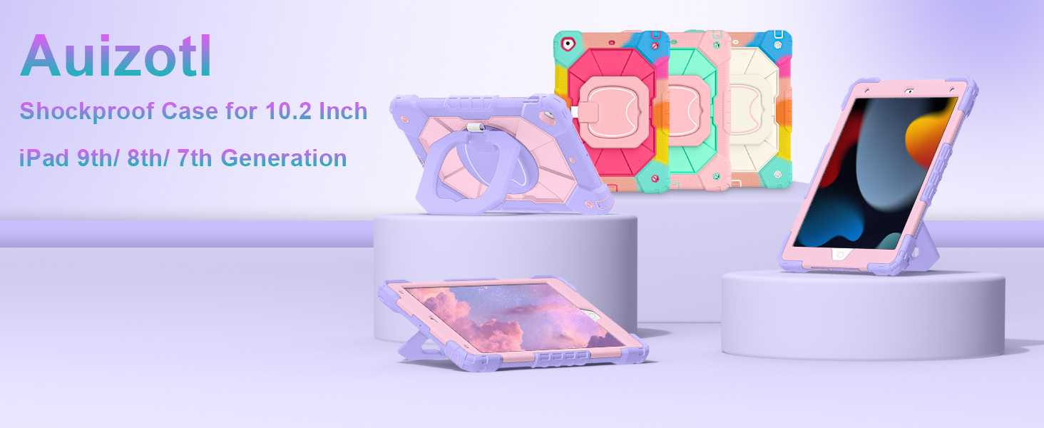 Military Grade Shockproof i Pad 9th/8th/7th Gen Cases for Kids