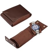 HUYUTAWE Watch Travel Pouch Portable Organizer - Luxury Watch Case Travel Recycled Leather Storag...