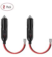 Nilight 10028W 2 Pack Cigarette Lighter Male Plug with Leads 10Amp Fuse with LED Light Car Replac...
