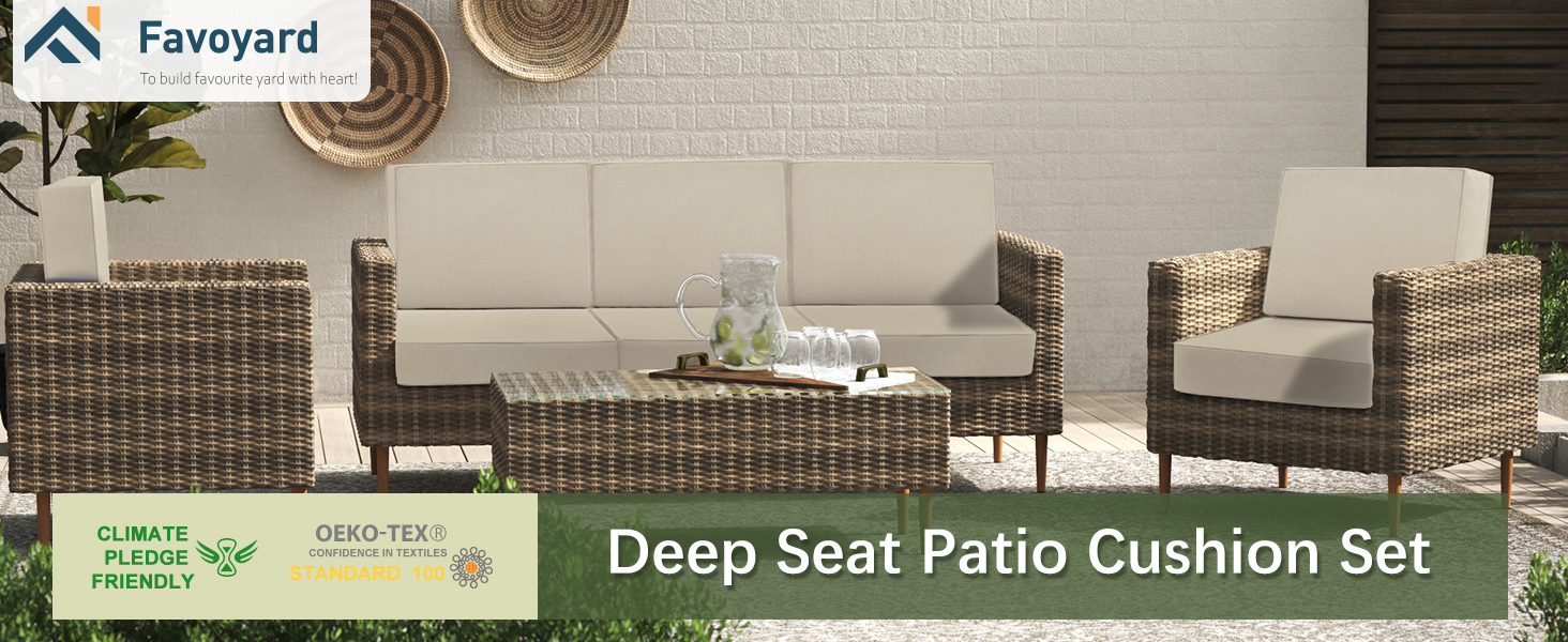 Deep Seat Patio Cushion Set